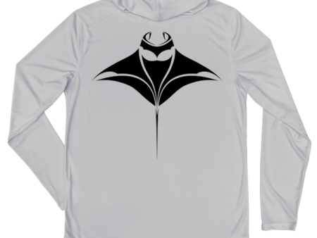 Manta Ray Performance Hoodie (Back   Pearl Grey) Online now