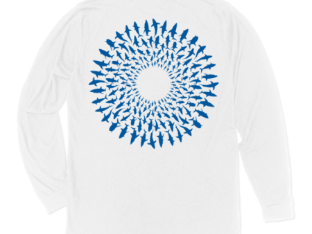 Great White Shark Mandala Long Sleeve T-Shirt on Sale