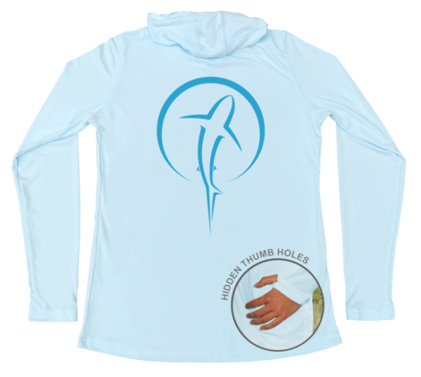 Shark Zen Performance Hoodie (Women   Back - Arctic Blue) Online now