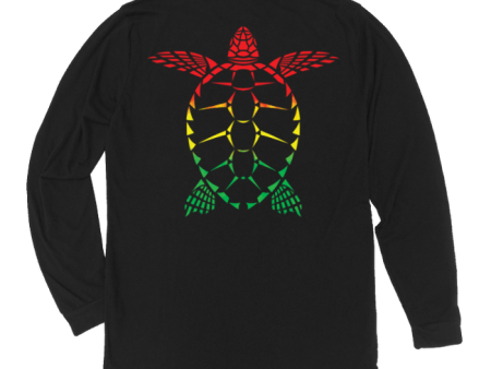 Loggerhead Sea Turtle Long Sleeve T-Shirt [Reggae] Fashion