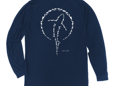 Shark Zen 10th Anniversary Long Sleeve T-Shirt [Special Edition   Navy   Back] Fashion