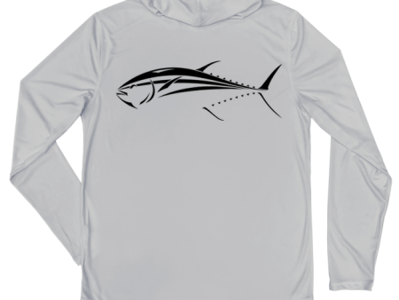 Bluefin Tuna Performance Hoodie (Back   Pearl Grey) Online Hot Sale