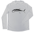 Bluefin Tuna Performance Hoodie (Front   Pearl Grey) Cheap