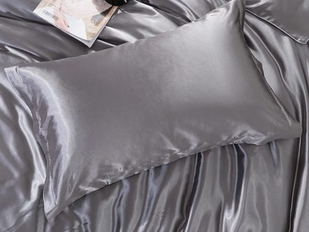 100% Mulberrry Silk Pillowcase King - Size 19x29 - Pillow Case Silver  Fashion