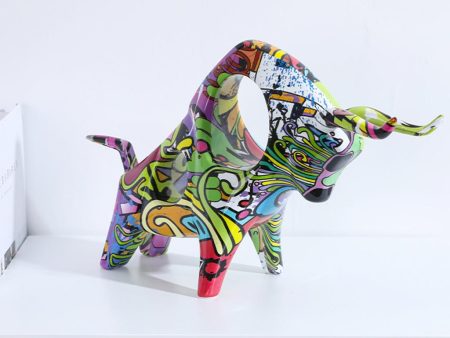 Bull Sculpture 29x10x18cm Artist Tabletop Shelf Animal Ox Figurine Type B For Sale