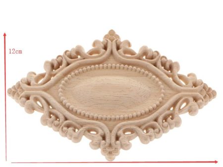 Wood Carved Applique Unpainted Decal Furniture Decor 20x12cm Cheap