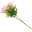 1 Bouquet Artificial Mangnolia Silk Flower Wedding Garden Decor Dark Pink on Sale