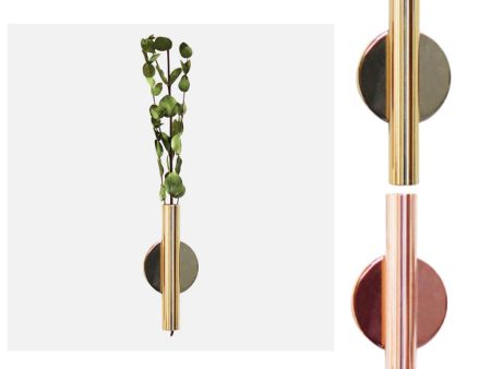 Wall-Mounted Flower Tube for Flower Display Wall Metal Vase Holder Rose Gold Discount