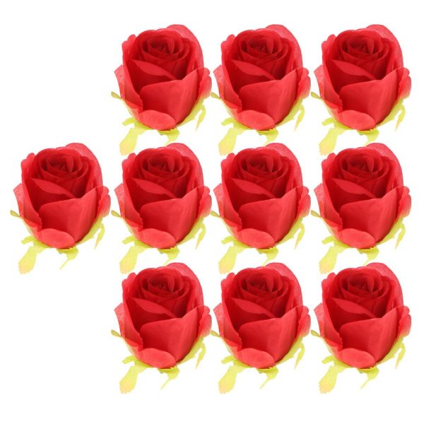 10x Silk Rose Flower Heads Artificial Rose Head for Home Wedding Decor Red Discount