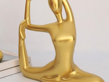 Yoga Statue Figurine Home Office Decor Modern Bookcase Ornament Pigeon Pose For Discount