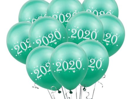 10 Pieces 2020 New Year Balloon Party Decorations Photo Prop Green Hot on Sale