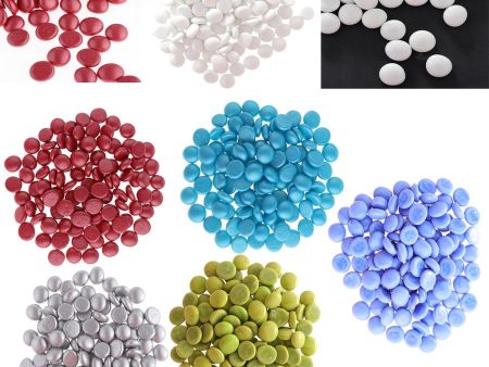 100Pcs Flat Glass Marble Pebbles Vase Fillers Decor Mixed Color Sky Blue For Sale