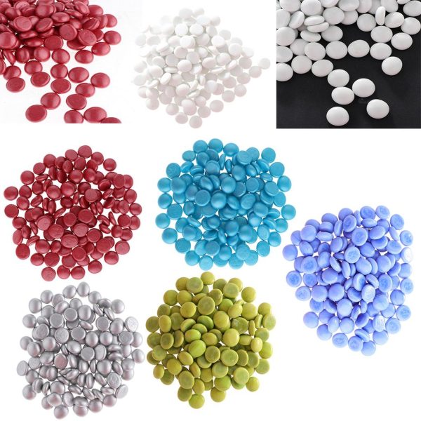 100Pcs Flat Glass Marble Pebbles Vase Fillers Decor Mixed Color Sky Blue For Sale