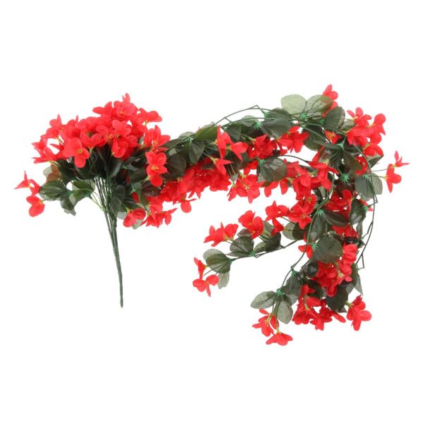 1 Bunches of Artifical Violet Bracketplant Hanging Wreath Art Decoration Red Online