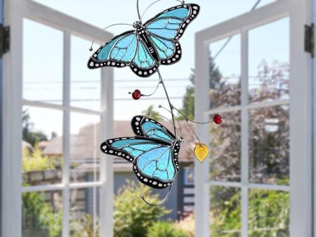 Maxbell  Butterfly Suncatcher Ornaments Mobile Window Wall Hanging Decoration Blue Fashion